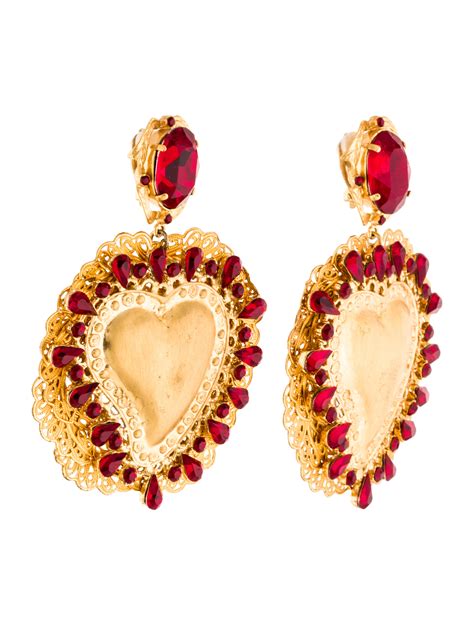 dolce gabbana gold earrings|dolce and gabbana heart earrings.